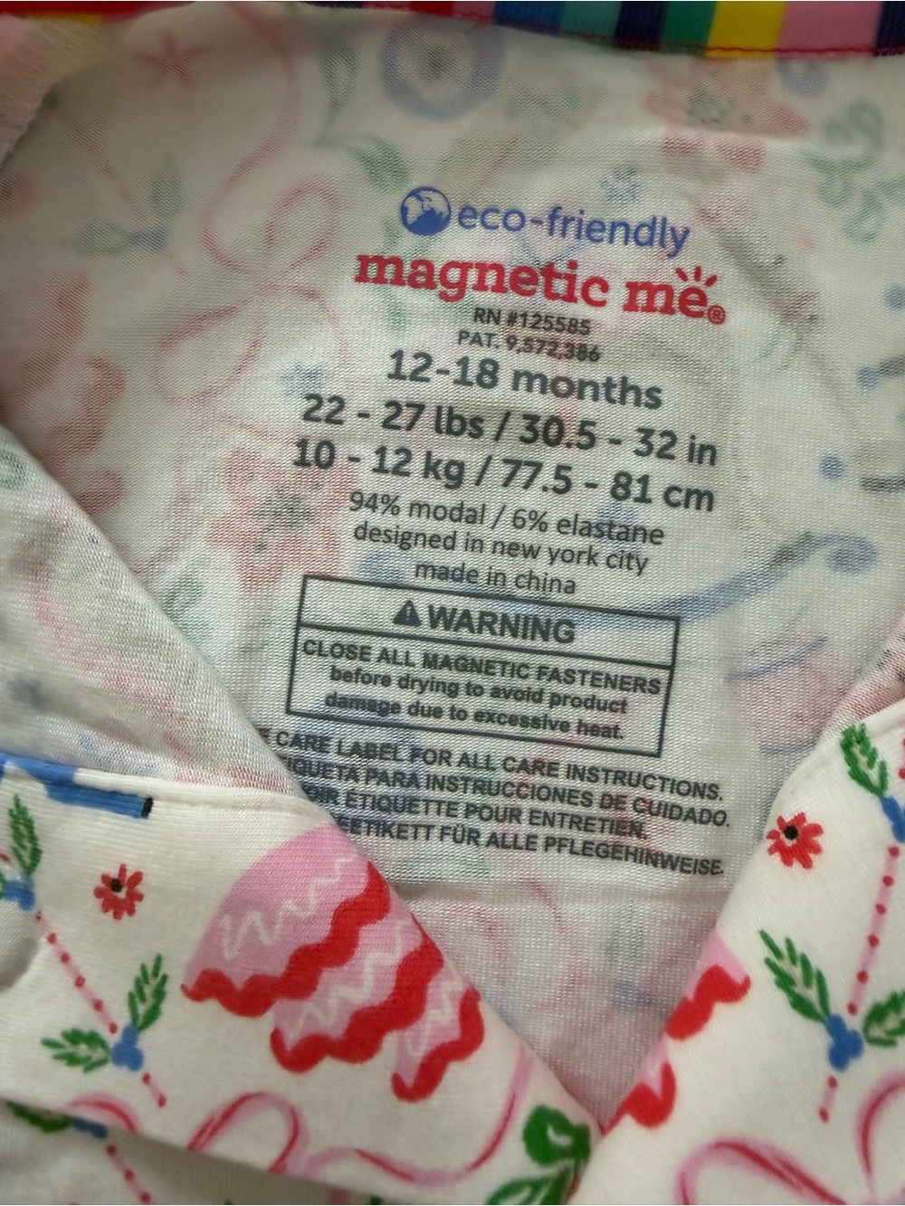 NWOT Magnetic Me Christmas Modal convertible footies- 12-18M - Picture 3 of 5